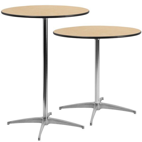 Flash Furniture 30 L, 30 W, 42 H, Birchwood, Chrome, Steel Top, Natural - 5-XA-30-COTA-GG