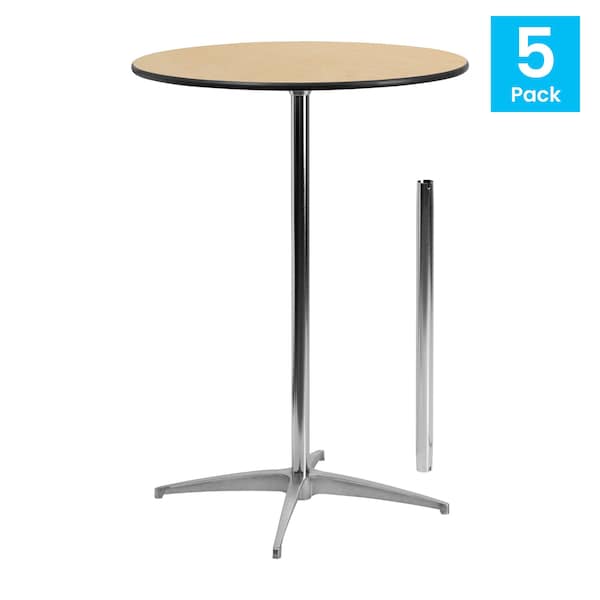 Flash Furniture 30 L, 30 W, 42 H, Birchwood, Chrome, Steel Top, Natural - 5-XA-30-COTA-GG
