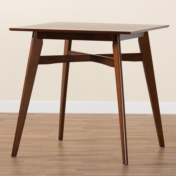 Baxton Studio Leena Mid-Century Modern Walnut Brown Finished Wood Counter Height Pub Table - 234-13285-ZORO