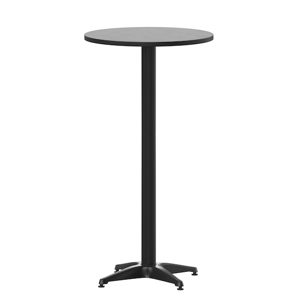 Flash Furniture 23.5 in L, 23.5 in W, 43.5 in H, Aluminum, Plastic, Stainless Steel Top, Black - TLH-059B-BK-GG