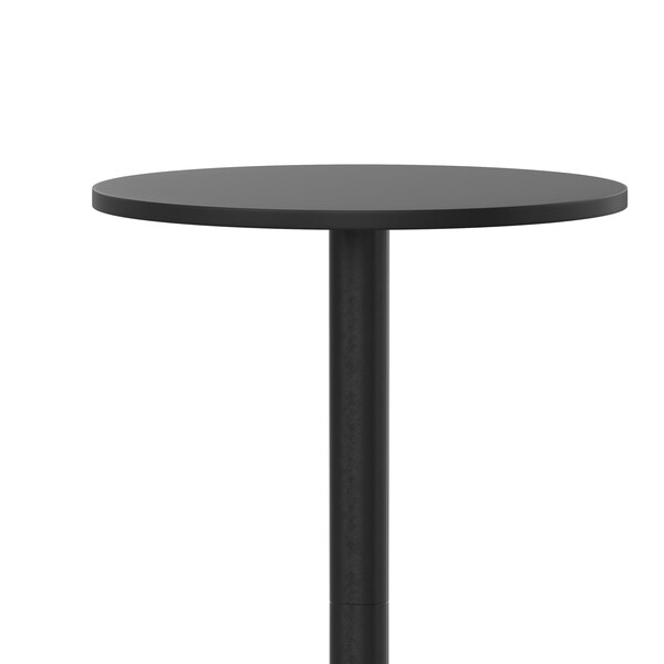 Flash Furniture 23.5 in L, 23.5 in W, 43.5 in H, Aluminum, Plastic, Stainless Steel Top, Black - TLH-059B-BK-GG