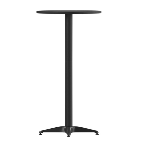 Flash Furniture 23.5 in L, 23.5 in W, 43.5 in H, Aluminum, Plastic, Stainless Steel Top, Black - TLH-059B-BK-GG