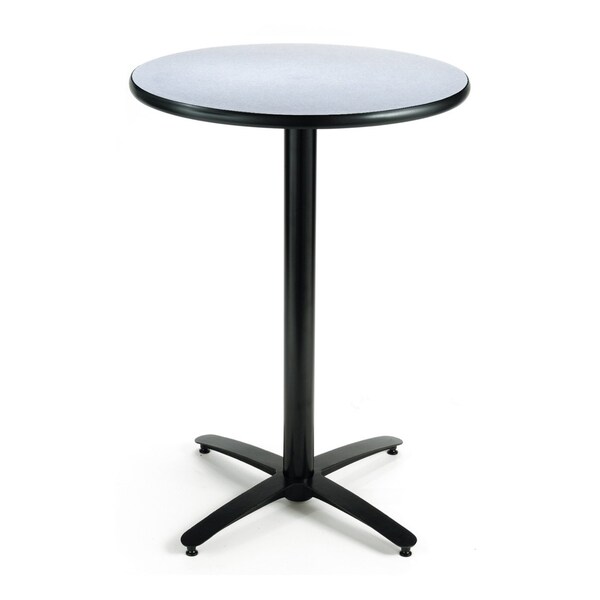 Kfi Round KFI 30" Round Bar Height Breakroom Table, Grey Nebula Finish, Arched X-Base, 30 L, 42 W, 42 H - T30RD-B2115-38-GYN