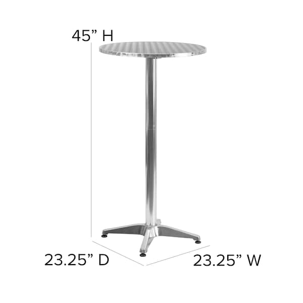 Flash Furniture 23.25 L, 23.25 W, 45 H, Aluminum, Plastic, Stainless Steel Top - 4-TLH-059A-GG
