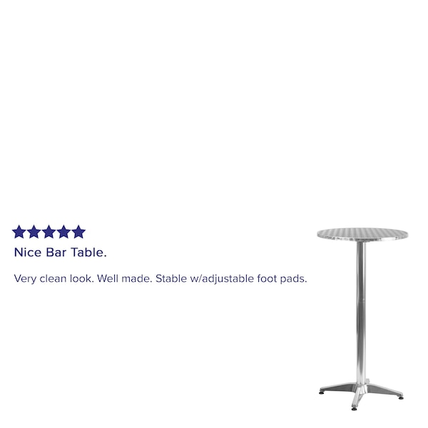 Flash Furniture 23.25 L, 23.25 W, 45 H, Aluminum, Plastic, Stainless Steel Top - 4-TLH-059A-GG