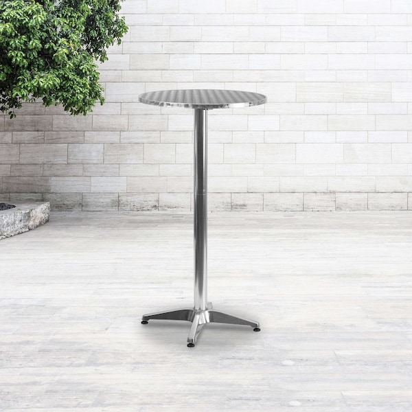 Flash Furniture 23.25 L, 23.25 W, 45 H, Aluminum, Plastic, Stainless Steel Top - 4-TLH-059A-GG