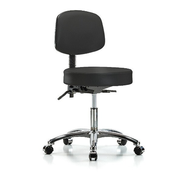 Blue Ridge Ergonomics Desk Stool, Vin, Bk Chrome, Tilt, Cast, BLK - BR-VDHST-CR-T1-CC-8540