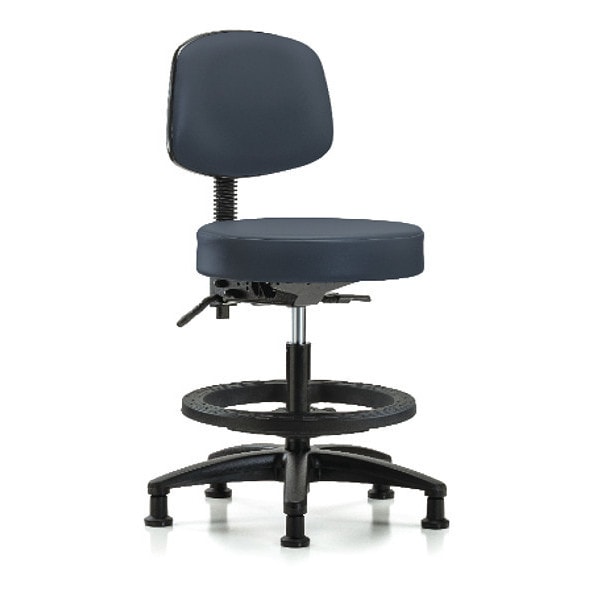 Blue Ridge Ergonomics Bench Stool, Med, Vin, Bk, Tilt, BF, Gld, Nav - BR-VMBST-RG-T1-BF-RG-8582