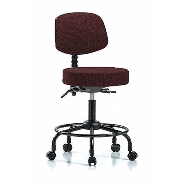 Blue Ridge Ergonomics Ben Stool, Med, Fab, Bk, RT, Tilt, Cast, Bur - BR-FMBST-RT-T1-RC-F41