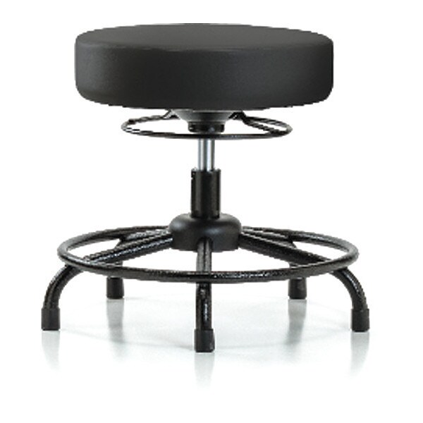 Blue Ridge Ergonomics Desk Stool, Vinyl, RT, Glides, BLK - BR-VDHSO-RT-RG-8540