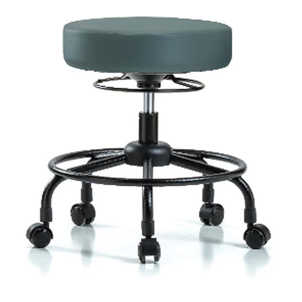 Blue Ridge Ergonomics Desk Stool, Vinyl, RT, Casters, Blu - BR-VDHSO-RT-RC-8546