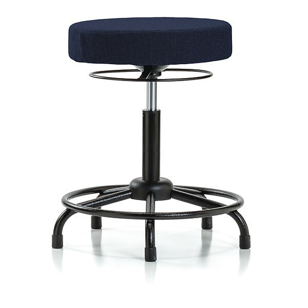 Blue Ridge Ergonomics Bench Stool, Med, Fabric, RT, Glides, Nav - BR-FMBSO-RT-RG-F45