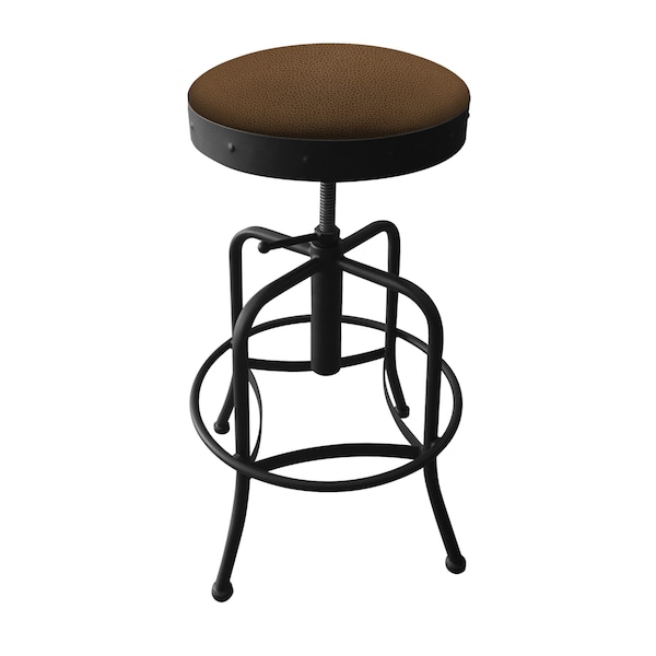 Holland Bar Stool Co Adjustable Stool, Black Wrinkle, Rein Thatch Seat - 910BW026