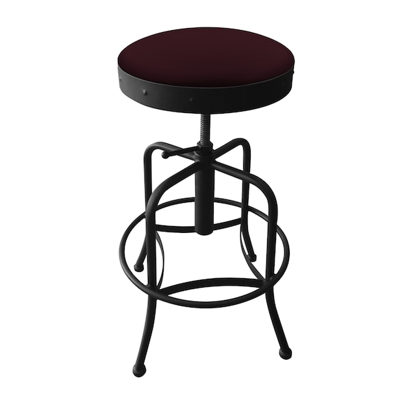 Holland Bar Stool Co Adjustable Stool, Black Wrinkle, Canter Bordeaux Seat - 910BW005