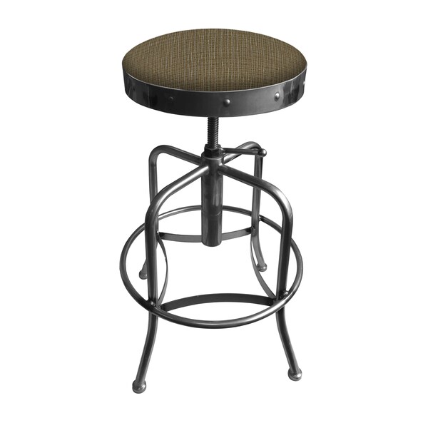 Holland Bar Stool Co Adjustable Stool, Clear Coat Finish, Graph Cork Seat - 910CL017