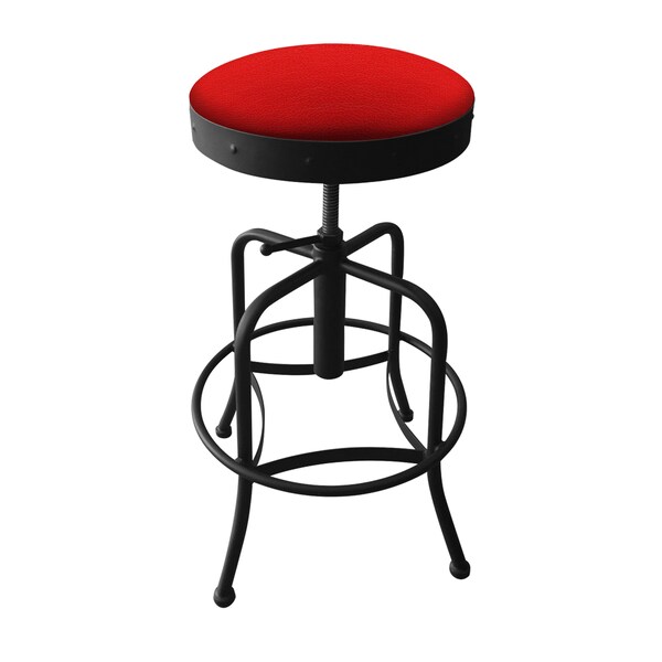 Holland Bar Stool Co Adjustable Stool, Black Wrinkle, Canter Red Seat - 910BW011