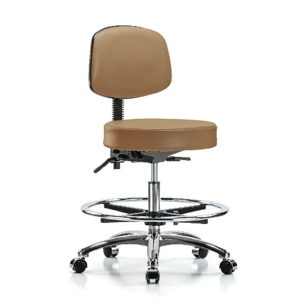 Blue Ridge Ergonomics Ben Stool, Med, Vin, Bk, CF, Cast, Taupe - BR-VMBST-CR-T0-CF-CC-8584