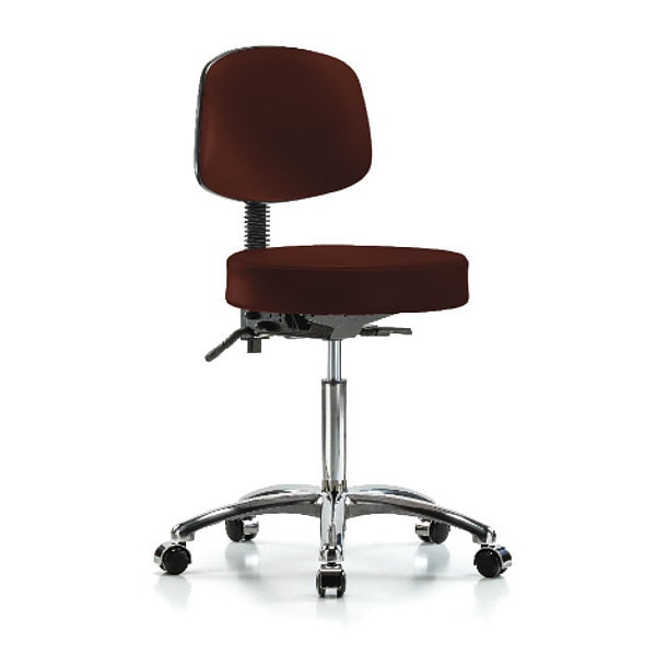 Blue Ridge Ergonomics Ben Stool, Med, Vinyl, Bk, Cast, Burg - BR-VMBST-CR-T1-NF-CC-8569