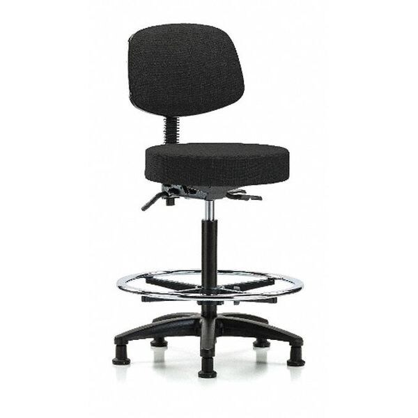 Blue Ridge Ergonomics Bench Stool, Hi, Fab, Bk, Tilt, CF, Gld, Blk - BR-FHBST-RG-T1-CF-RG-F42
