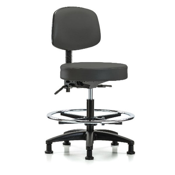 Blue Ridge Ergonomics Bench Stool, Med, Vin, Bk, Tilt, CF, Gld, Gry - BR-VMBST-RG-T1-CF-RG-8605