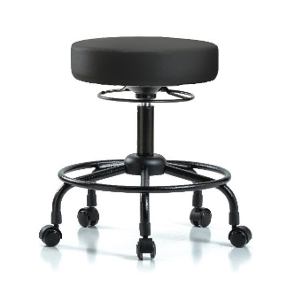Blue Ridge Ergonomics Bench Stool, Med, Vinyl, RT, Casters, BLK - BR-VMBSO-RT-RC-8540