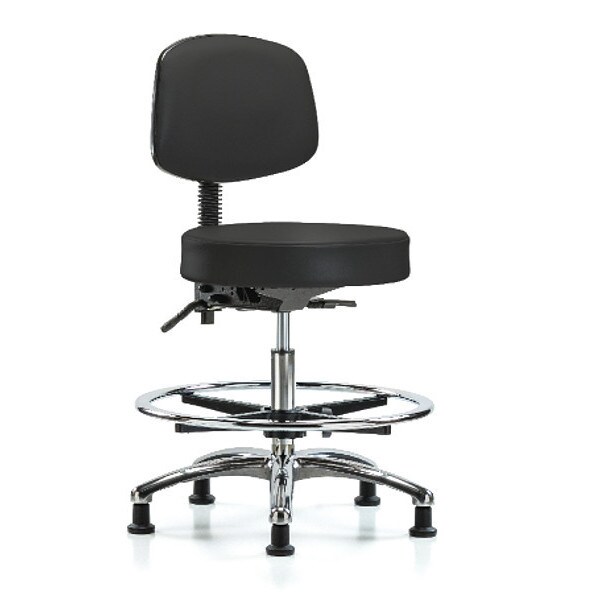 Blue Ridge Ergonomics Ben Stool, Vin Med, Bk, CF, Gld, BLK - BR-VMBST-CR-T1-CF-RG-8540