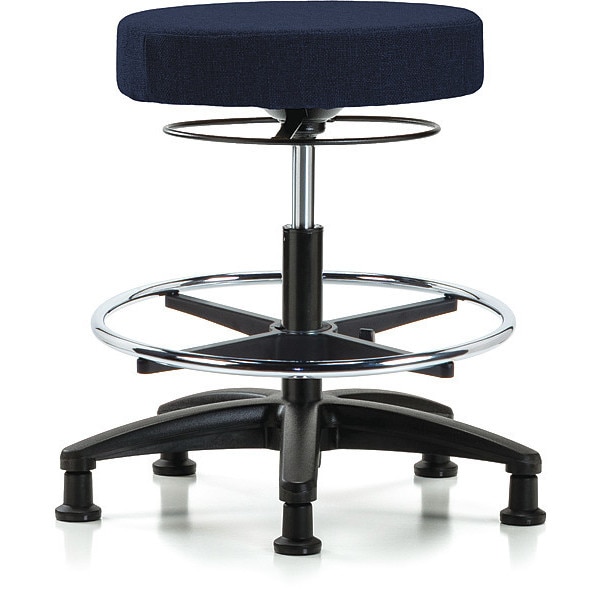 Blue Ridge Ergonomics Bench Stool, Med, Fabric, CF, Glides, Nav - BR-FMBSO-RG-CF-RG-F45
