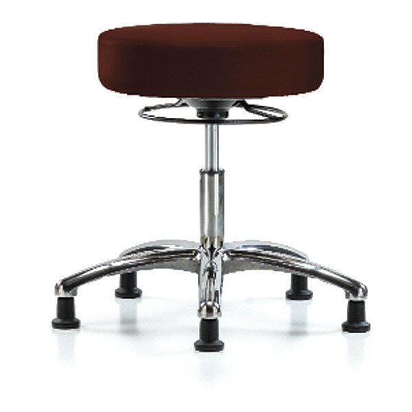 Blue Ridge Ergonomics Desk Stool, Vinyl, Chrome, Glides, Burg - BR-VDHSO-CR-RG-8569