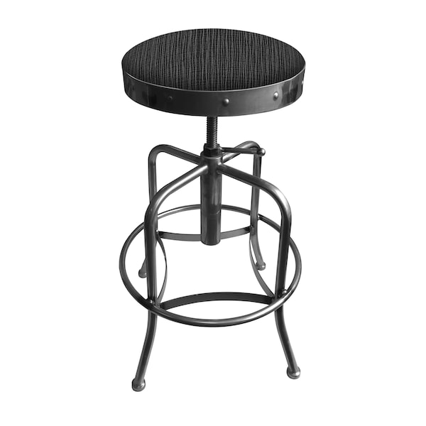 Holland Bar Stool Co Adjustable Stool, Clear Coat Finish, Graph Coal Seat - 910CL018