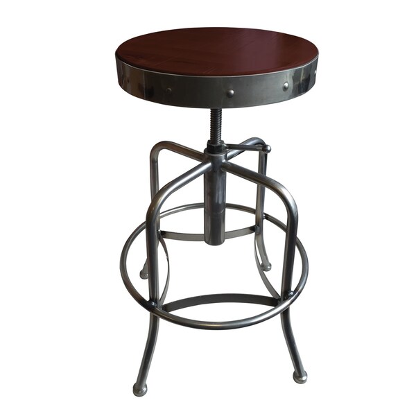 Holland Bar Stool Co Adjust Stool, Clear Coat Finish, Dark Cherry Distressed Hardwood Seat - 910CLDC