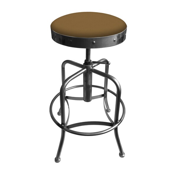 Holland Bar Stool Co Adjustable Stool, Clear Coat Finish, Canter Saddle Seat - 910CL012
