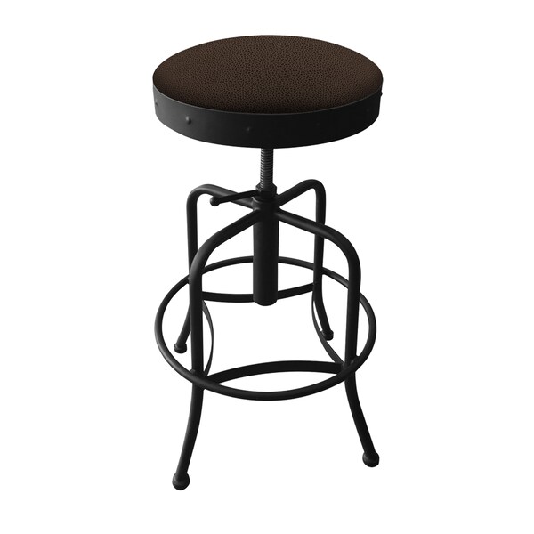 Holland Bar Stool Co Adjustable Stool, Black Wrinkle, Rein Coffee Seat - 910BW025