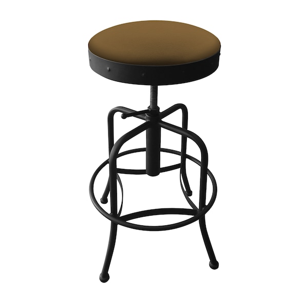 Holland Bar Stool Co Adjustable Stool, Black Wrinkle, Canter Saddle Seat - 910BW012