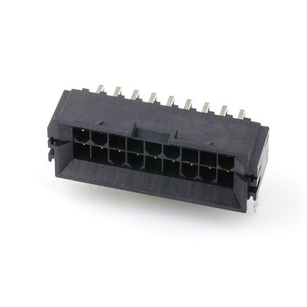 Molex Rectangular Power Connector, 18 Contact(S), Male, Solder Terminal, Receptacle - 438100063