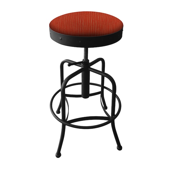 Holland Bar Stool Co Adjustable Stool, Black Wrinkle, Graph Poppy Seat - 910BW021