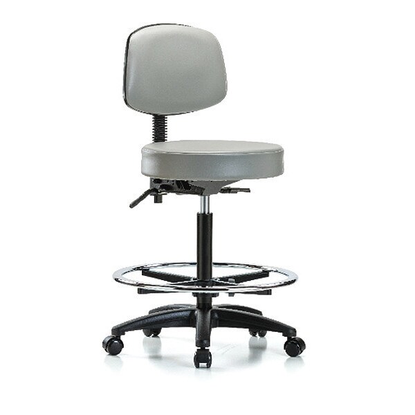 Blue Ridge Ergonomics Bench Stool, Hi, Vin, Bk, Tilt, CF, Cast, Dov - BR-VHBST-RG-T1-CF-RC-8567