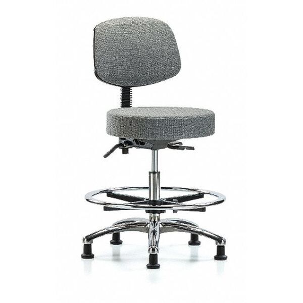 Blue Ridge Ergonomics Bench Stool, Med, Fabric, Bk CF, Gld, Gry - BR-FMBST-CR-T1-CF-RG-F44