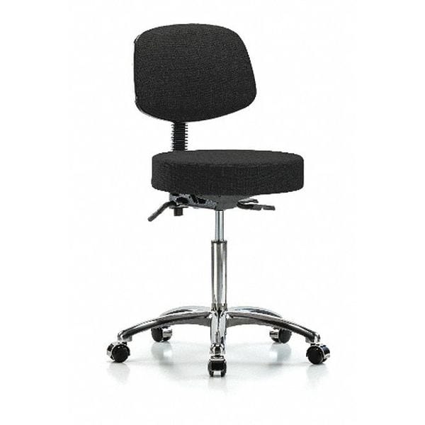Blue Ridge Ergonomics Ben Stool, Med, Fab, Bk Cast, Blk - BR-FMBST-CR-T1-NF-CC-F42