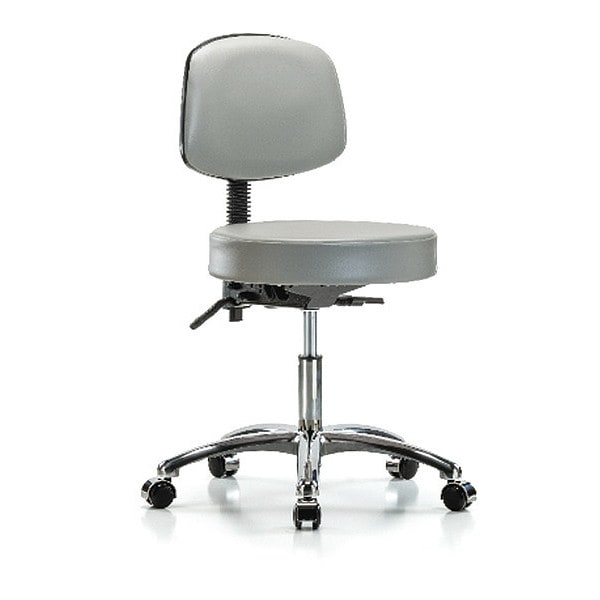 Blue Ridge Ergonomics Desk Stool, Vin, Bk Chrome, Tilt, Cast, Dov - BR-VDHST-CR-T1-CC-8567