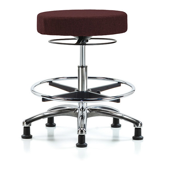 Blue Ridge Ergonomics Bench Stool, Med, Fabric, Chrome, CF, Gld, Bur - BR-FMBSO-CR-CF-RG-F41