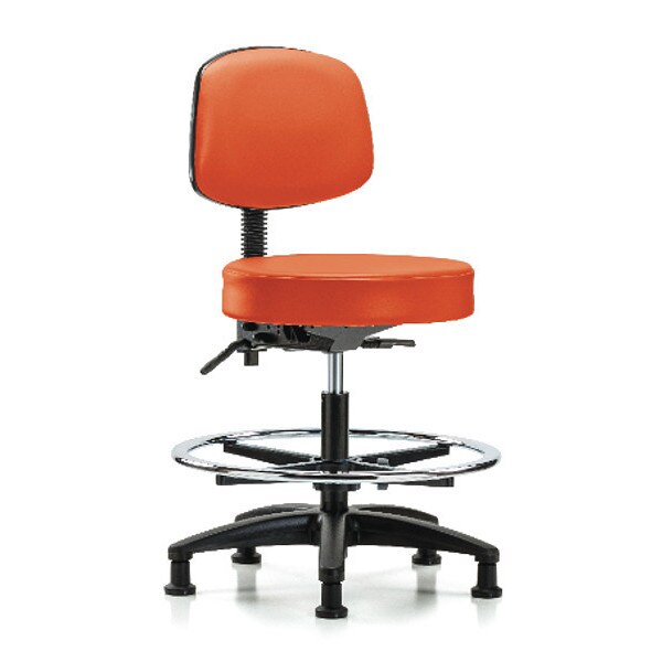 Blue Ridge Ergonomics Bench Stool, Med, Vin, Bk, CF, Gld, Orange - BR-VMBST-RG-T1-CF-RG-8613