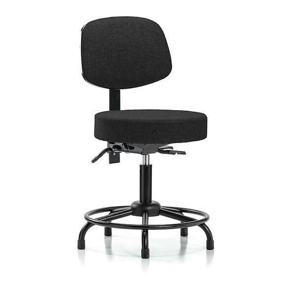 Blue Ridge Ergonomics Desk Stool, Fab, Bk, RT, Tilt, Glides, Blk - BR-FDHST-RT-T1-RG-F42