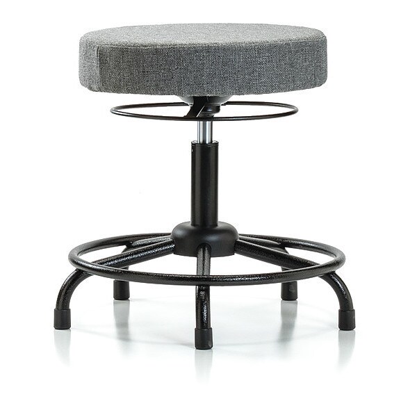 Blue Ridge Ergonomics Desk Stool, Fabric, RT, Glides, Gry - BR-FDHSO-RT-RG-F44