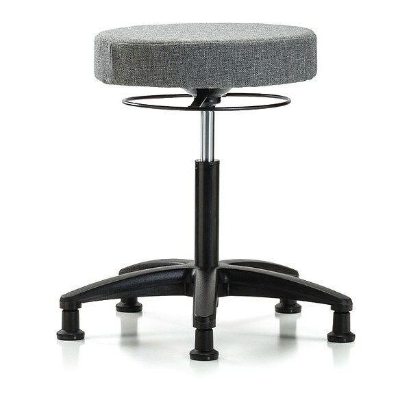 Blue Ridge Ergonomics Bench Stool, Med, Fabric, Glides, Gry - BR-FMBSO-RG-NF-RG-F44