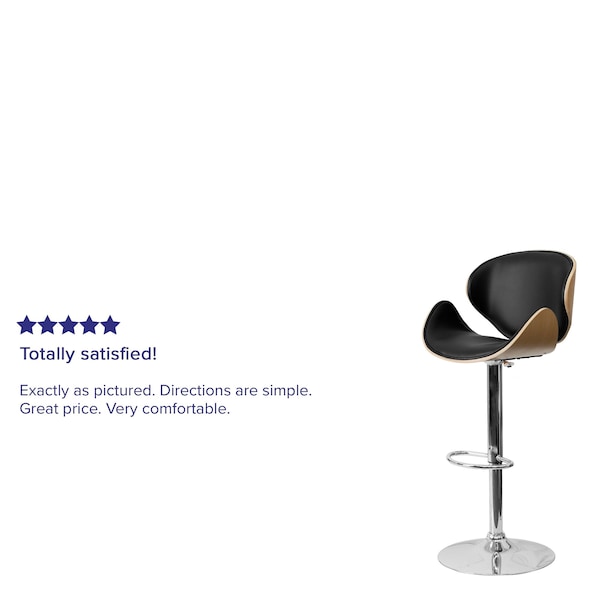 Flash Furniture Beechwood Barstool w/Curved Back, Blk - SD-2203-BEECH-GG