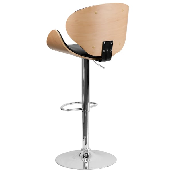 Flash Furniture Beechwood Barstool w/Curved Back, Blk - SD-2203-BEECH-GG