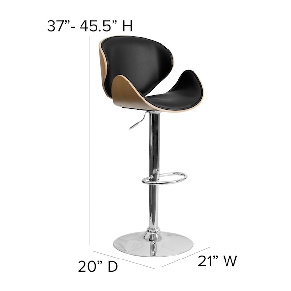 Flash Furniture Beechwood Barstool w/Curved Back, Blk - SD-2203-BEECH-GG
