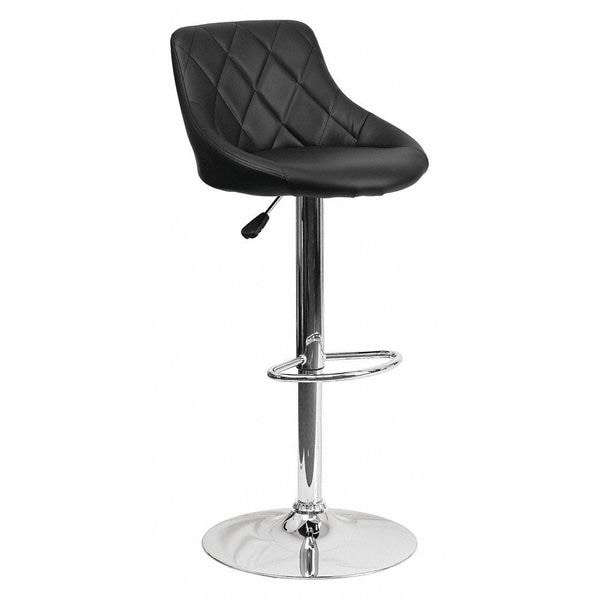 Flash Furniture Black Vinyl Barstool, Adj Height, Seat Height Range: 23" to 32" - CH-82028A-BK-GG