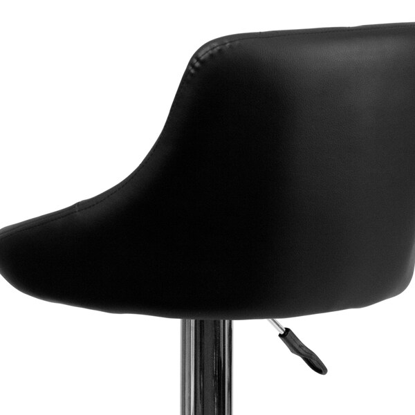 Flash Furniture Black Vinyl Barstool, Adj Height, Seat Height Range: 23" to 32" - CH-82028A-BK-GG