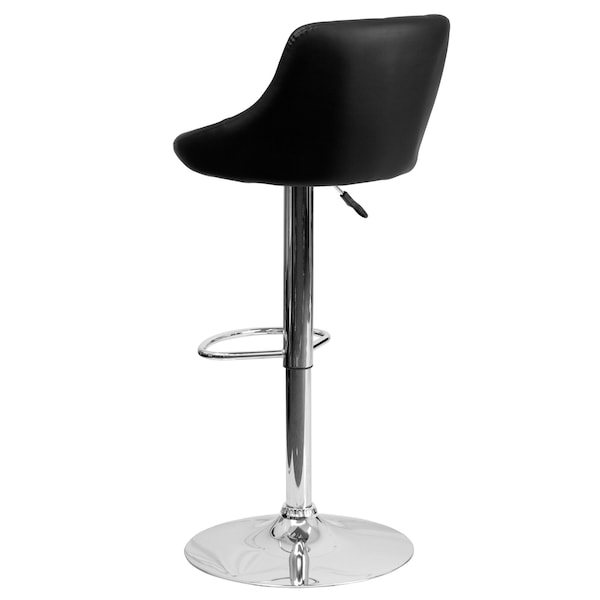 Flash Furniture Black Vinyl Barstool, Adj Height, Seat Height Range: 23" to 32" - CH-82028A-BK-GG